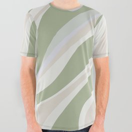 Trippy Dream Abstract Pattern in Sage Green All Over Graphic Tee