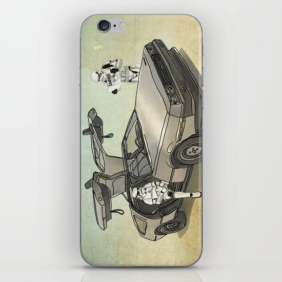 Lost, searching for the DeathStarr _ 2 Stormtrooopers in a DeLorean iPhone & iPod Skin