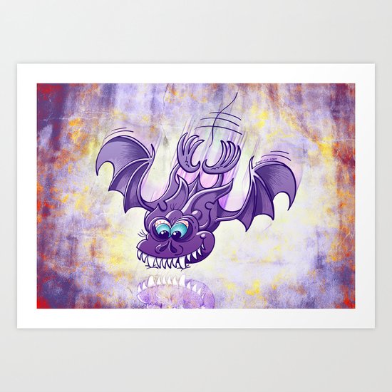 Bat Sinking its Fangs into any Surface Art Print