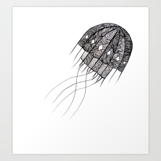 pattern jellyfish Art Print