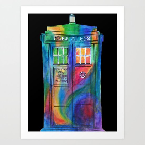 Tie Dye Tardis- Doctor Who Art Print