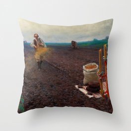 The First Sowing, 1896 by Piotr Stachiewicz Throw Pillow