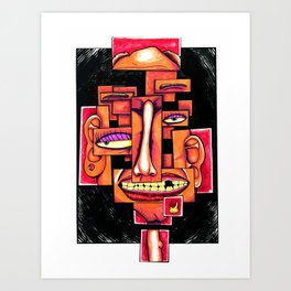 It's All Good Art Print | Concept, Tooth, Teeth, Drawing, Portrait, Broken, Abstract, Illustration 