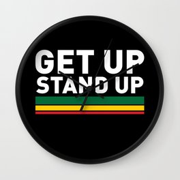Get Up Stand Up / Rasta Vibrations Wall Clock | Positivity, Vibe, Hippie, Rasta, Marley, Music, Typography, Dreadlocks, Jah, Weed 