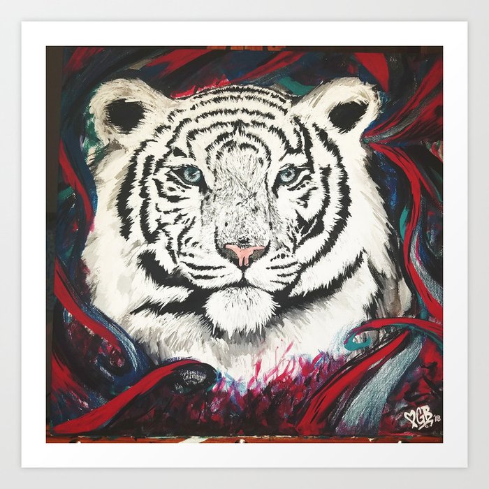 White Tiger Mystic Art Print