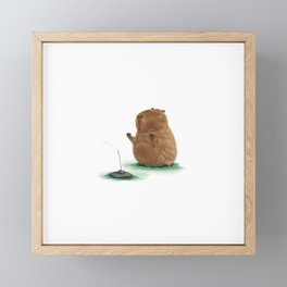 Meditating Capybara Framed Mini Art Print
