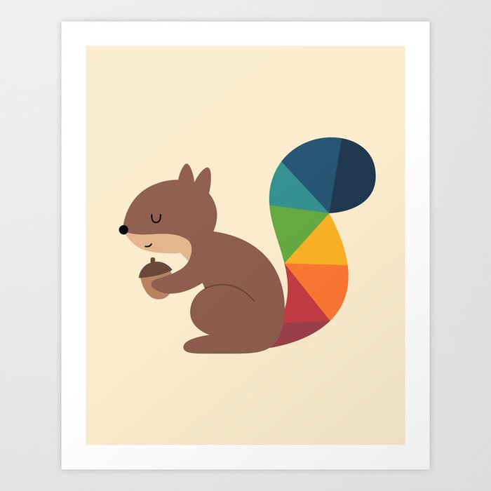 Rainbow Squirrel Art Print