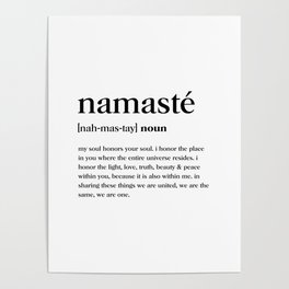 Namasté Definition Poster
