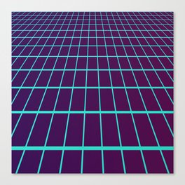 Minimal Synthwave Grid Lines Canvas Print