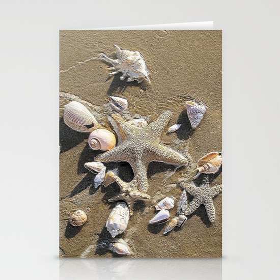 Sun, Sea, Sand, Shells, Star, Summer Stationery Cards