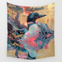 Golden Loon Wall Tapestry