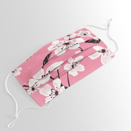 Light Pastel Pink & White Sakura Cherry Tree Flower Blooms - Aloha - Hawaiian Floral Pattern Face Mask