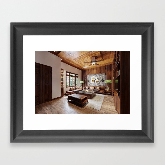 living room by walnut Framed Art Print