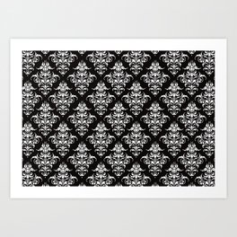 Damask Pattern | Vintage Patterns | Victorian Gothic | Black and White | Art Print