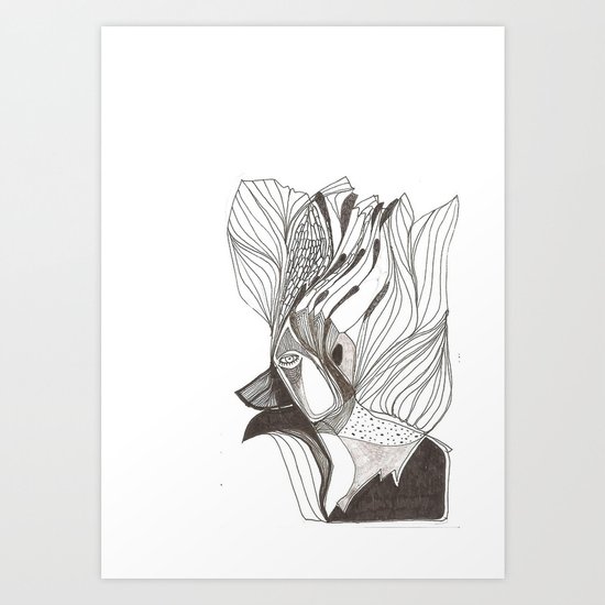 EL hombre pájaro Art Print