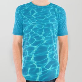 Swimming pool water sun reflection. Ripple Water. All Over Graphic Tee