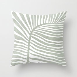 Abstract sage green leaf Throw Pillow