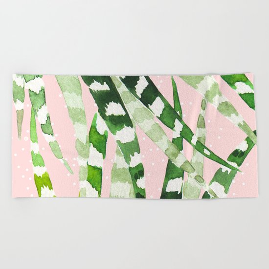 CACTUS WATERCOLOR 02 Beach Towel