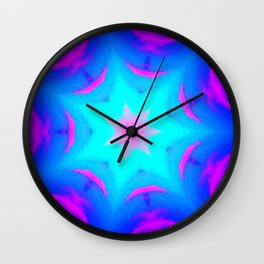 pink & blue starburst Wall Clock