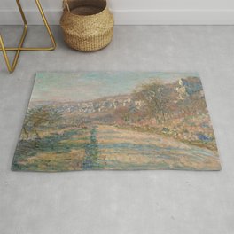 Claude Monet - Road of La Roche-Guyon Rug | Monet, Painting, Laroche Guyon, Oil, Landscape, Impressionist, France 