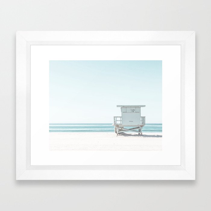 Lifeguard Beach Hut Framed Art Print