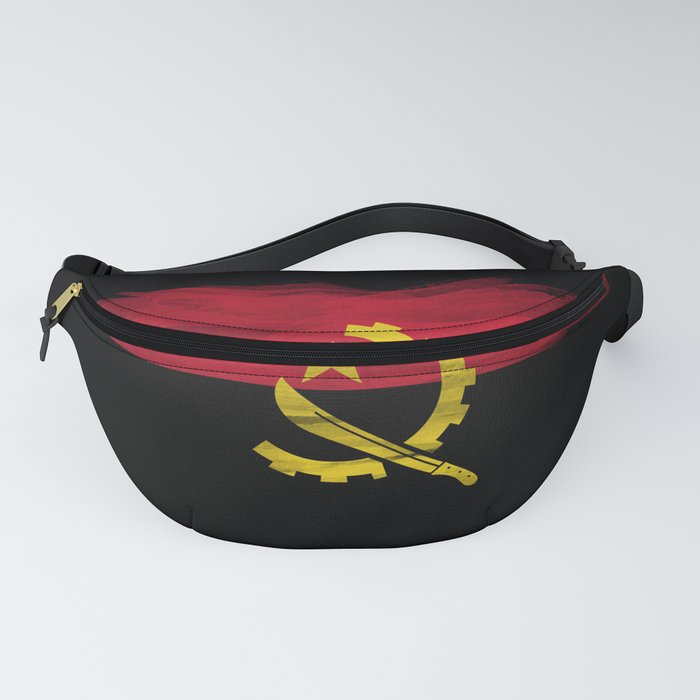 Angola flag brush stroke, national flag Fanny Pack