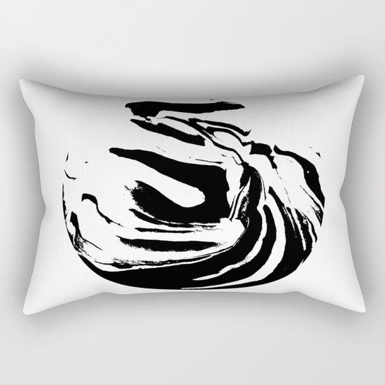 World's Threshold Black and White Marbling, Marbles Lost Rectangular Pillow