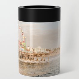 Pastel Color Santa Monica Pier Photo | Colorful California at Sunset Art Print | Summer by the Coast Travel Photography Can Cooler