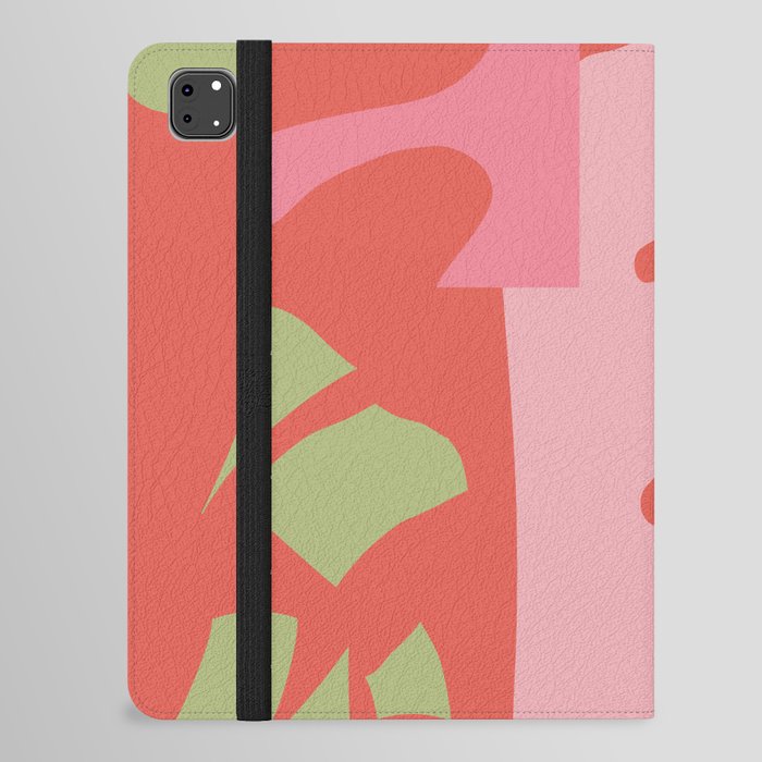 Abstract Shapes 31 in Bright Coral iPad Folio Case