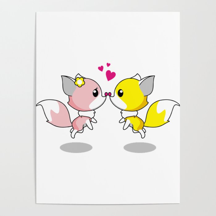 Kissing Cats Poster