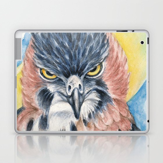 Ornate Hawk Eagle Raptor Watercolor Art Laptop & iPad Skin