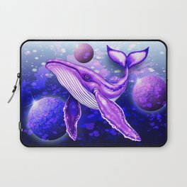 Cyber Whale on Ultra Violet Deep Space Ocean Laptop Sleeve