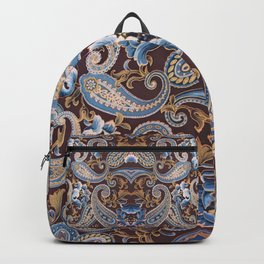 Blue Brown Vintage Paisley Backpack