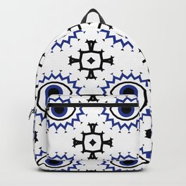 Turkish Eye Moroccan Tiles Pattern Blue Backpack