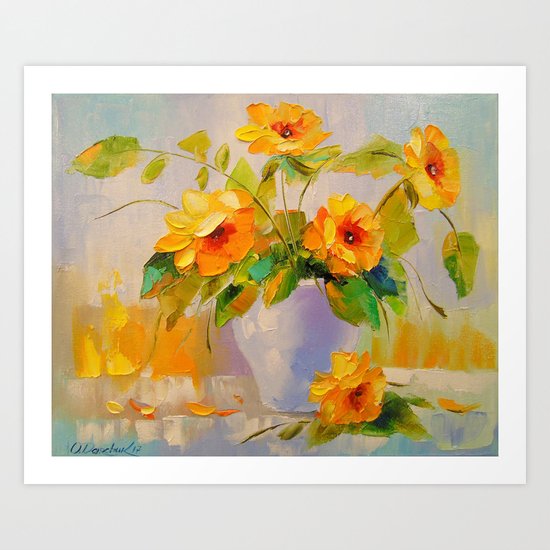 Yellow flowers Art Print