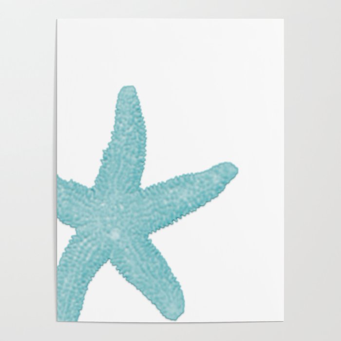 Aqua Starfish Poster by Artistic Home Accessories Society6