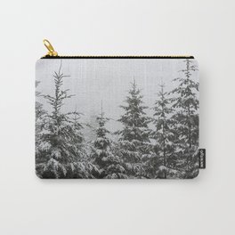 Winter Forest Fir Tree Snow II - Nature Photography Carry-All Pouch | Photo, Illustration, Pacific, Pattern, Graphicdesign, Digital, Mountains, Color, Nature, Snow 
