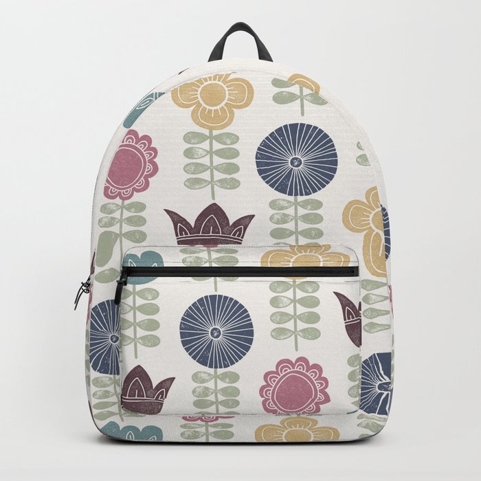 Flower block print Backpack