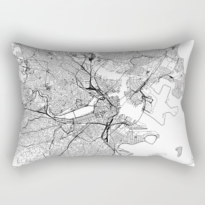 Boston Map Rectangular Pillow