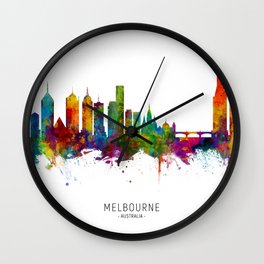 Melbourne Australia Skyline Wall Clock
