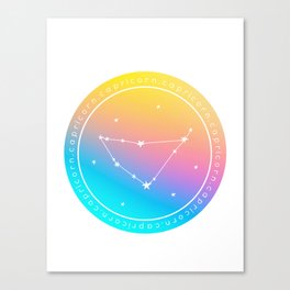 Capricorn Zodiac | Rainbow Circle Canvas Print