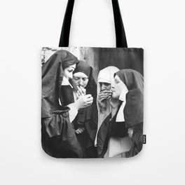 Nuns Smoking High Resolution Version Tote Bag