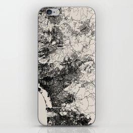 USA, San Diego - Black & White City Map iPhone Skin