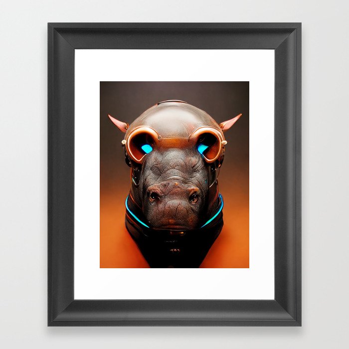Mecha hippopotamus  Framed Art Print