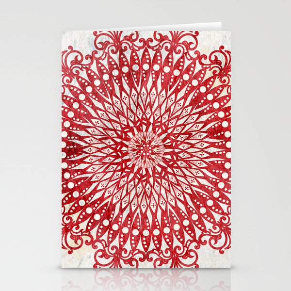 Vintage Red Mandala Stationery Cards