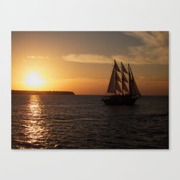 Santorini Sailing Canvas Print