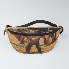 “Pony Express” by Frederick Remington Fanny Pack | Cowboys, Horseback, Mail, Indians, Painting, Outpost, Frontier 