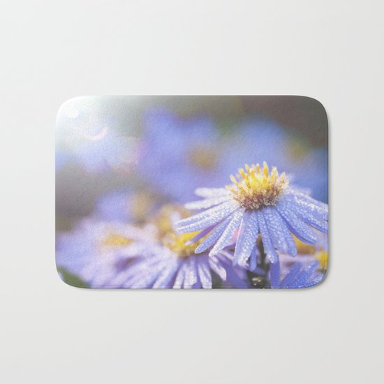 Blue Aster in LOVE I Bath Mat