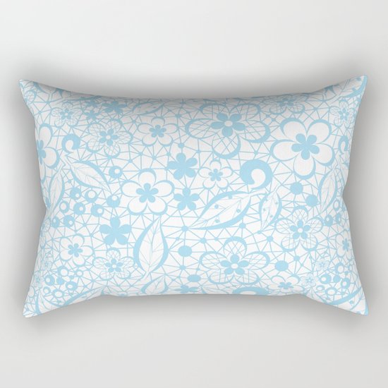 Blue , fishnet , lace Rectangular Pillow