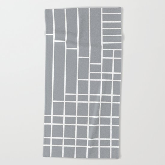 Fuzz Outline Grey Beach Towel